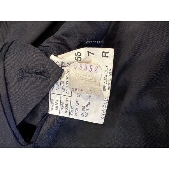 Canali 3‎ Buttons Wool Jacket Coat dark charcoal 56R made in Italy Dark Navy - Picture 15 of 16